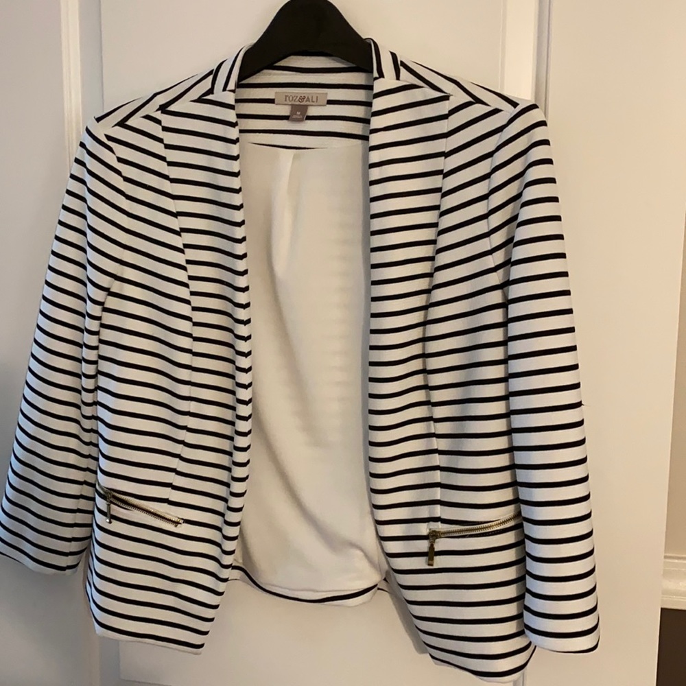 Black and white blazer